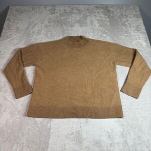 Banana Republic Womens 100% Cashmere Mock Neck Sweater Camel Brown Medium